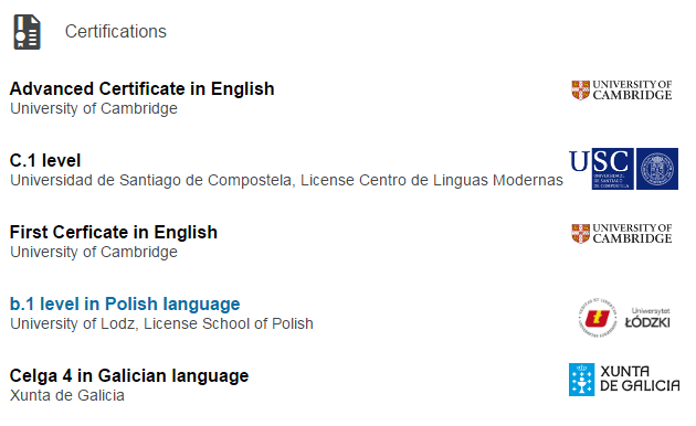 certificaciones